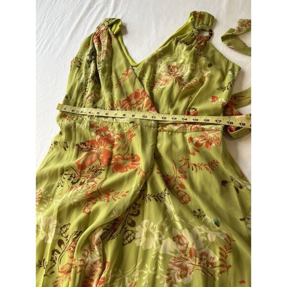 Cato Bright Floral Midi Sun Dress 18W Flowy Chiffon Cruise Vacation Resort - Picture 6 of 7